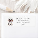Search for bichon frise return address labels Watercolor