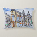 Recherche de scène de rue coussins Aquarelle