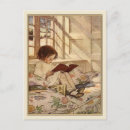Recherche de lecture de fille cartes postales Illustration