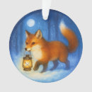 Search for red fox ornaments Snowy forest