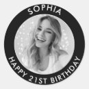Search for black and white photo stickers 21st birthday