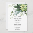 Search for green succulent wedding invitations Eucalyptus leaves