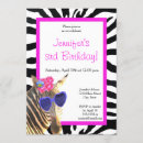 Search for zebra birthday invitations Girl