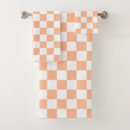 Search for orange and white bath towels Checkered