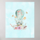 Search for vintage nursery art Hot air balloon