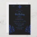 Search for royal blue black birthday invitations Elegant