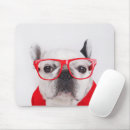 Search for animals with glasses mousepads French bulldog