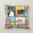 Recherche de monogramme géométrique coussins Bloc de couleur