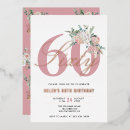 Search for foil 60th birthday invitations Watercolor flowers