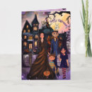 Search for haunted halloween cards Watercolor