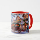Search for christmas village mugs Illustration