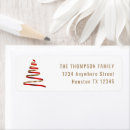 Search for red and gold return address labels Minimalist