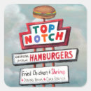 Recherche de hamburger stickers Vintage