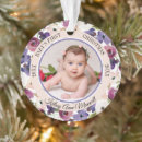 Search for birth flower ornaments Baby's first christmas