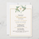 Recherche de or baptême invitations Eucalyptus