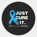 Search for cure stickers Type one diabetes awareness