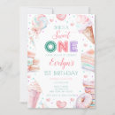 Search for watercolor ice cream birthday invitations Sweet one
