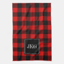 Search for monogram christmas tea towels Red and black plaid