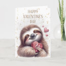 Search for sloth valentines day cards Watercolor