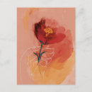 Search for flower sketches postcards Red