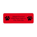Search for paw print return address labels Red
