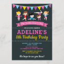 Search for gymnastics party invitations Girly