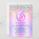Search for sixth birthday invitations Glitter