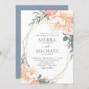 Search for dusty blue and peach wedding invitations Gold