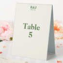 Recherche de nombre de table verte Minimaliste