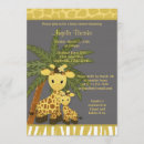 Search for yellow giraffe baby shower invitations Jungle