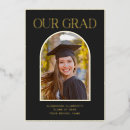 Recherche de black gold graduation invitations Élégant