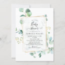 Search for geometric baby shower invitations Watercolor greenery