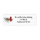 Search for red cardinal return address labels Bird