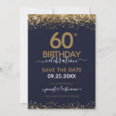 Search for blue and gold 60th birthday invitations Elegant