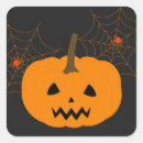 Search for scary pumpkin stickers Black and orange