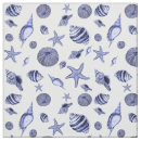 Recherche de plage coquillage tissus Bleu et blanc