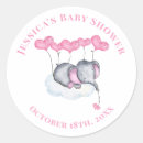 Search for girl elephant baby shower stickers Watercolor
