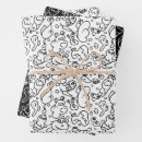 Search for doodle drawing wrapping paper Black