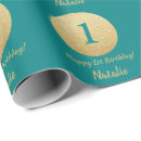 Search for teal and gold wrapping paper Happy birthday