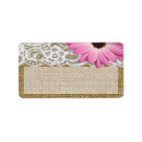 Search for burlap flowers return address labels Lace
