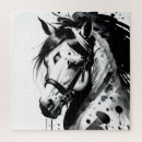 Recherche de poney blanc puzzles Noir et blanc