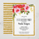 Search for elegant red and gold birthday invitations Glitter