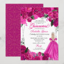 Search for fuchsia pink and silver invitations Mis quince anos