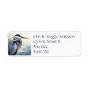 Search for heron return address labels Watercolor