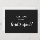Search for black and white bridesmaid cards Typography