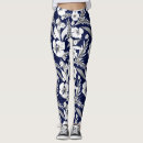 Search for white flowers leggings Blue and white