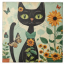 Recherche de art chat noir carreaux Fleurs