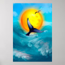 Search for dolphins at sunset posters Waves