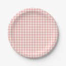 Search for pink plaid plates Gingham