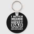 Search for hockey dad keychains Face off